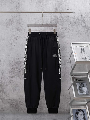 Dior Black Oblique Jacquard Side-Stripe Jogger Pants