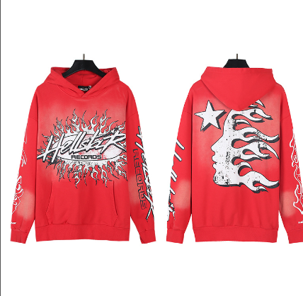 Hellstar Distressed Terry Cloth High Street Retro Hooded Sweatshirt