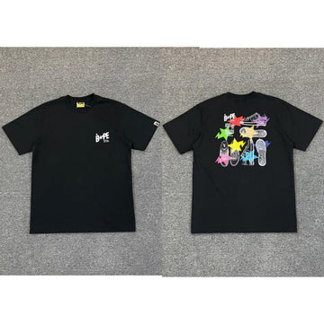 Black BAPE T-Shirt with "BAPE STA" Sneaker Print (Front & Back)