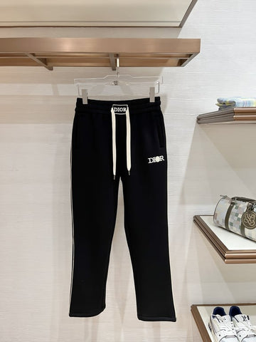 Dior Black Logo Straight-Leg Sweatpants